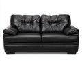Divano lineare - Similpelle-Legno - 205x98x94 cm - Nero - Stile classico