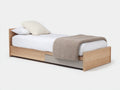 Letto singolo - Legno - 205x105x90 cm - Legno naturale-Grigio - Moderno minimalista