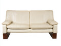 Divano lineare - Similpelle-Legno - 190x92x90 cm - Avorio - Design contemporaneo