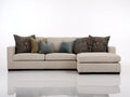 Divano angolare - Tessuto-Legno - 284x168x84 cm - Beige sabbia - Design moderno