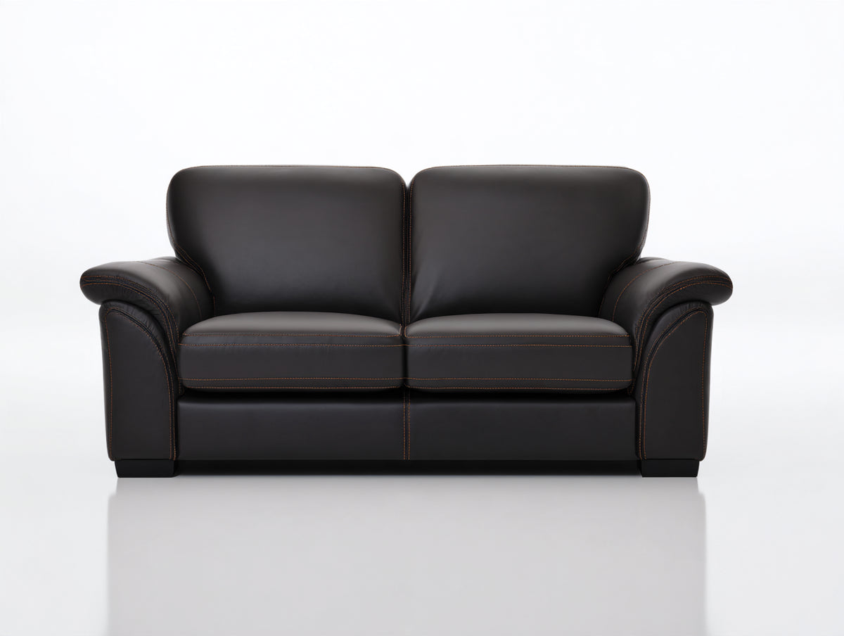 Divano lineare - Similpelle-Legno - 190x94x90 cm - Nero - Design contemporaneo