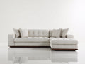 Divano angolare - Tessuto-Legno - 292x170x82 cm - Bianco crema - Design contemporaneo