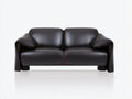 Divano lineare - Similpelle - 182x94x86 cm - Nero - Design contemporaneo