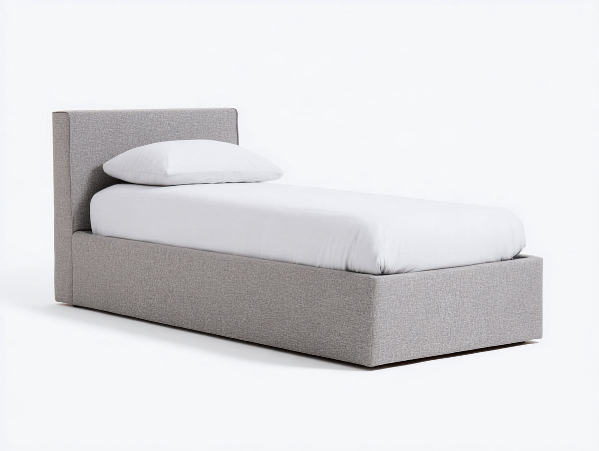 Letto singolo - Tessuto - 205x105x105 cm - Grigio - Moderno minimalista