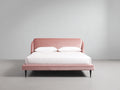 Letto matrimoniale - Velluto-Metallo - 212x174x112 cm - Rosa-Nero - Moderno minimalista