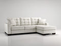 Divano angolare - Similpelle-Legno - 285x165x88 cm - Bianco crema - Design moderno