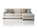 Divano angolare - Tessuto-Legno - 286x166x87 cm - Beige chiaro - Stile moderno