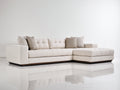Divano angolare - Tessuto-Legno - 290x170x82 cm - Crema - Design moderno