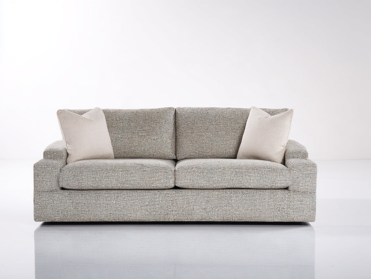 Divano lineare - Tessuto - 225x98x84 cm - Beige tortora - Design contemporaneo