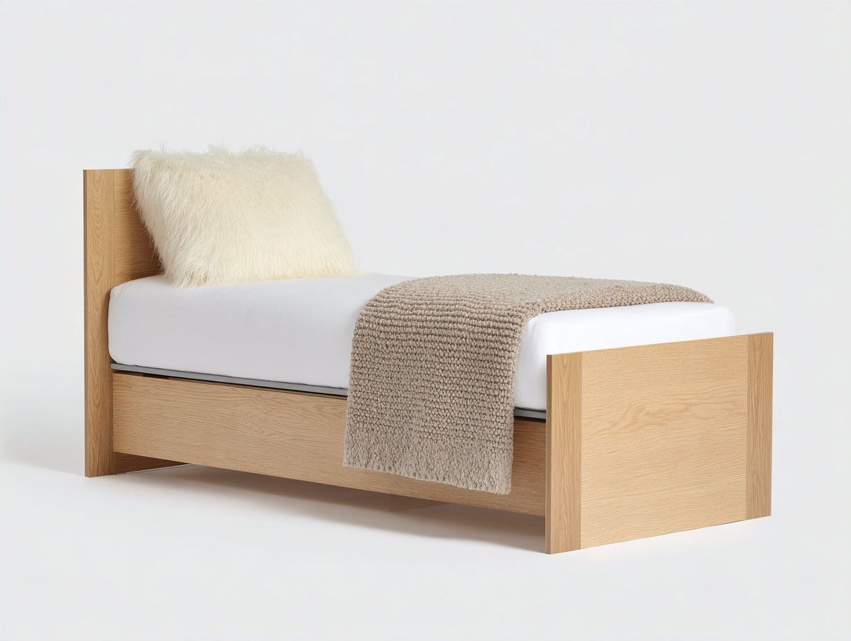 Letto singolo - Legno - 205x105x95 cm - Legno naturale - Moderno minimalista