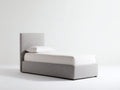 Letto singolo - Tessuto - 205x105x110 cm - Grigio chiaro-Nero - Moderno minimalista