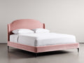 Letto matrimoniale - Velluto-Metallo - 215x180x125 cm - Rosa-Nero - Elegante contemporaneo