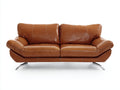 Divano lineare - Similpelle-Metallo - 218x98x92 cm - Marrone cuoio - Design contemporaneo