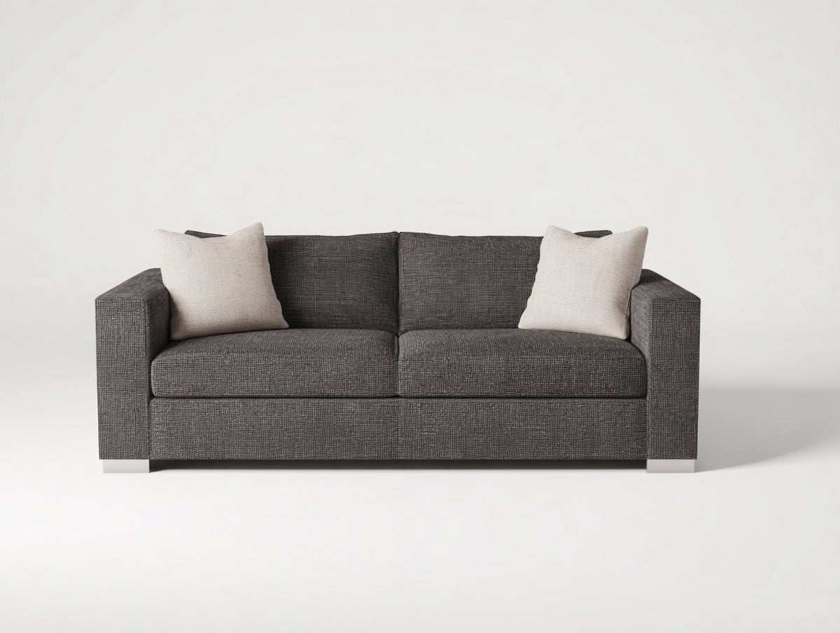 Divano lineare - Tessuto-Metallo - 210x95x84 cm - Grigio antracite - Design moderno