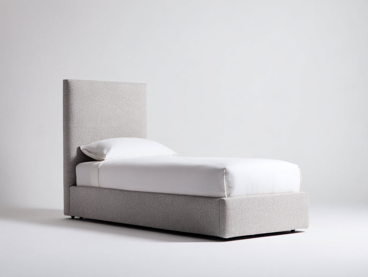 Letto singolo - Tessuto - 205x105x115 cm - Beige chiaro - Moderno minimalista