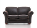 Divano lineare - Similpelle-Legno - 182x93x92 cm - Marrone scuro - Stile classico