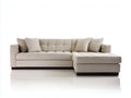 Divano angolare - Tessuto-Legno - 285x165x82 cm - Beige chiaro - Design moderno